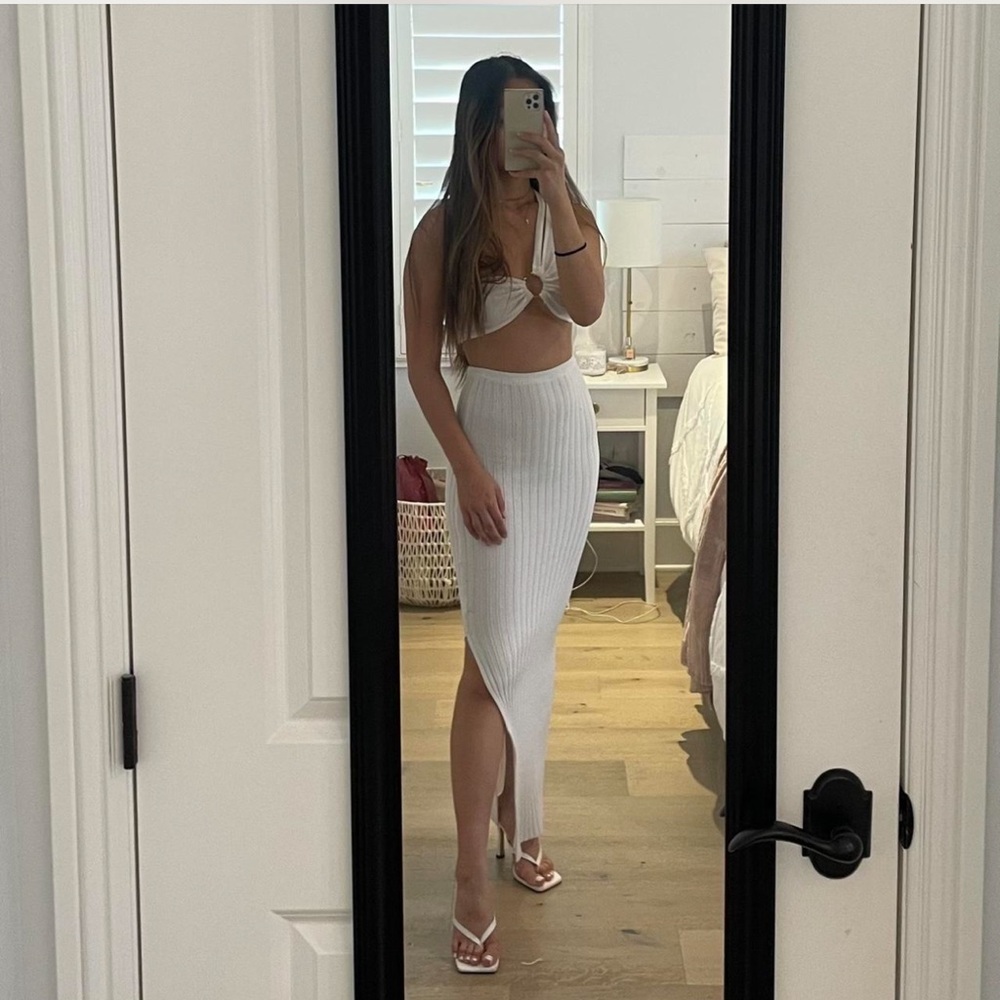 Princess Polly White Maxi Skirt